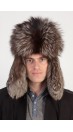 Silver fox fur hat - Russian style hat